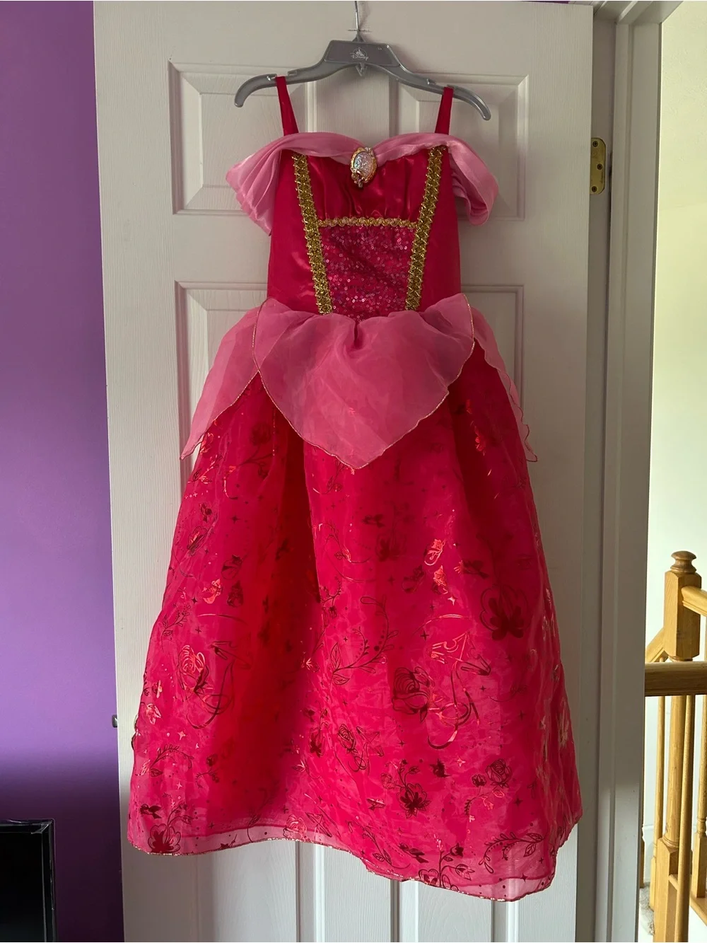 Disney Store Aurora sleeping beauty dress size 13 pink older big tall girl roses